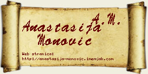 Anastasija Monović vizit kartica